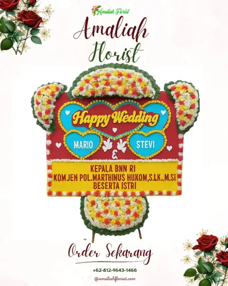 Papan Bunga Pernikahan Batu Putih